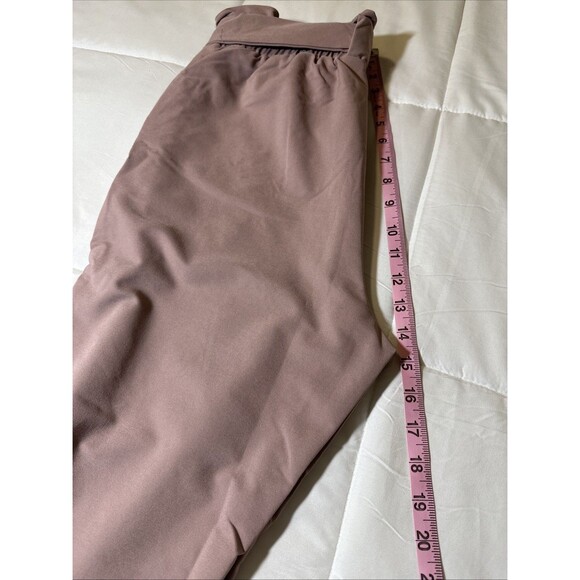 Grace Karin High Elastic Waist Tie Belted Pencil Paper Bag Trouser Purple Medium - Picture 9 of 11